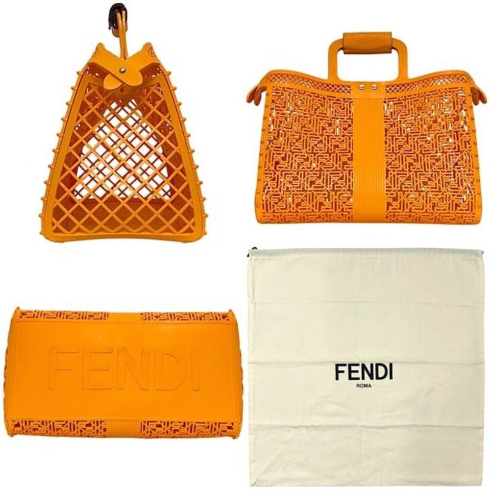 ★SOLD★ Fendi Bucket Bag Orange Peekaboo Forty 8 7 Va593 - Picture 2 of 10